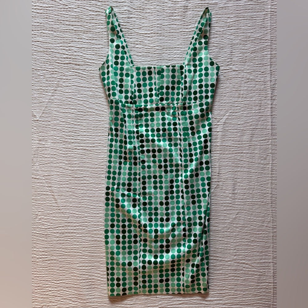Calvin Klein Mint and Dark Green Polka Dot Dress